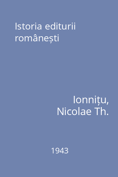 Istoria editurii românești