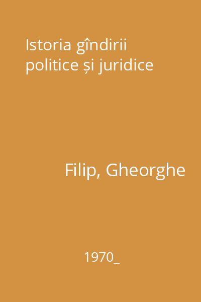 Istoria gîndirii politice și juridice