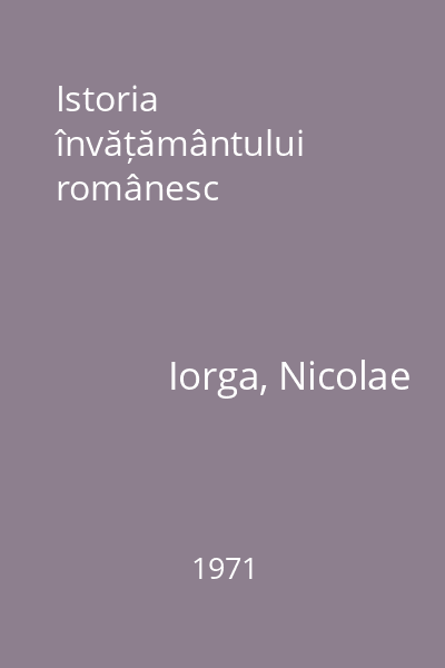 Istoria învățământului românesc