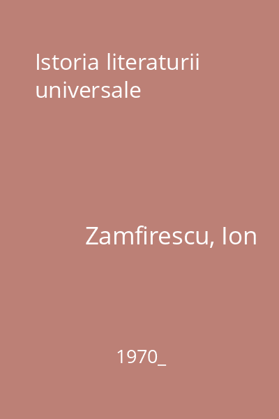 Istoria literaturii universale