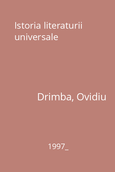 Istoria literaturii universale