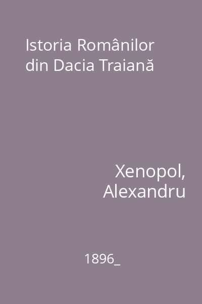 Istoria Românilor din Dacia Traiană