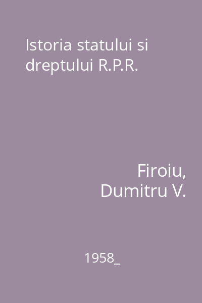 Istoria statului si dreptului R.P.R.