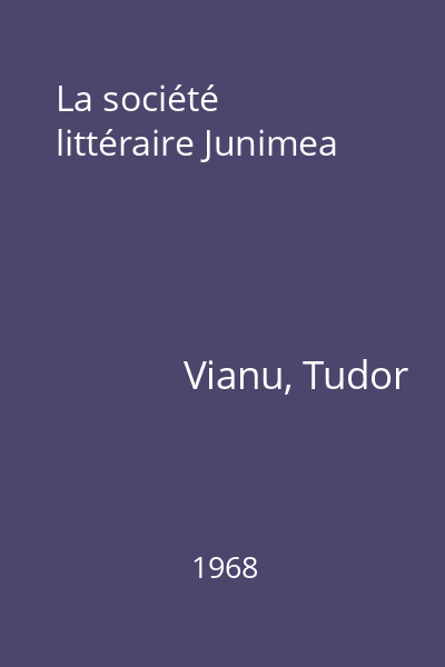 La société littéraire Junimea