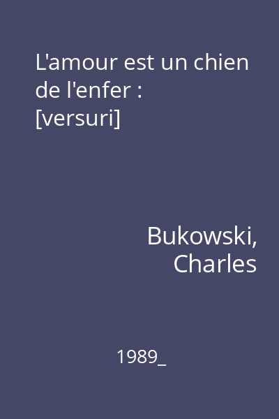 L 'amour est un chien de l 'enfer : [versuri]