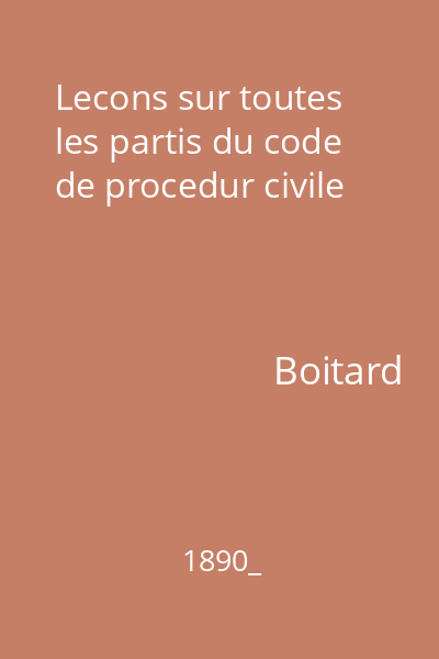 Lecons sur toutes les partis du code de procedur civile