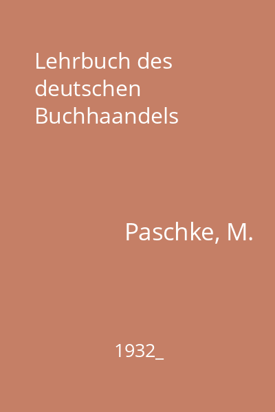 Lehrbuch des deutschen Buchhaandels