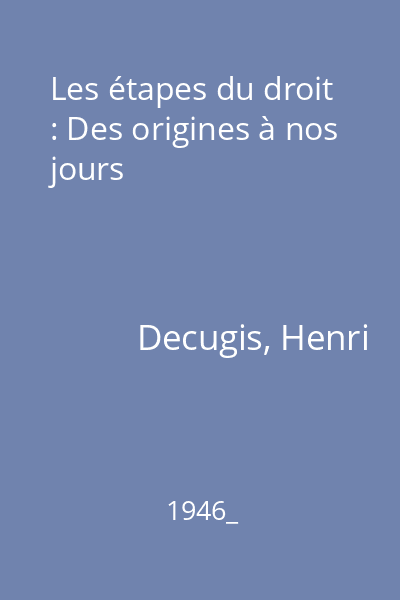 Les étapes du droit : Des origines à nos jours