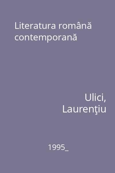 Literatura română contemporană