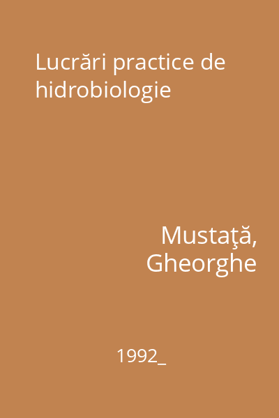 Lucrări practice de hidrobiologie