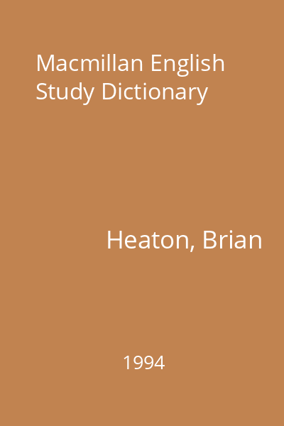 Macmillan English Study Dictionary