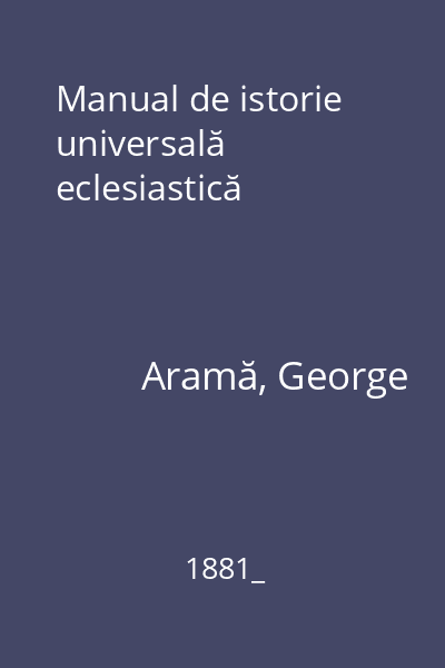 Manual de istorie universală eclesiastică