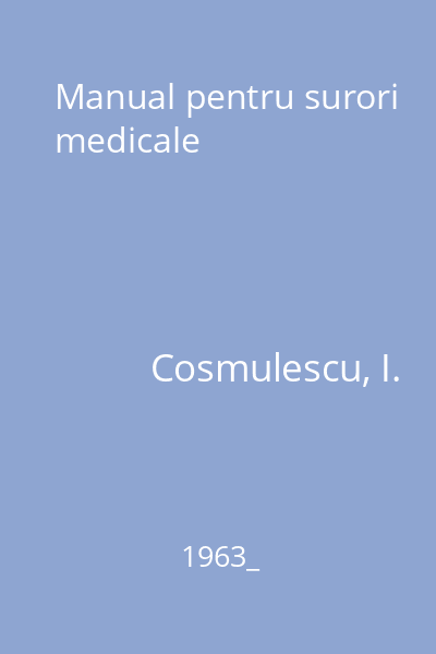 Manual pentru surori medicale