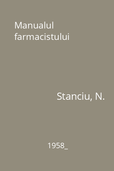 Manualul farmacistului