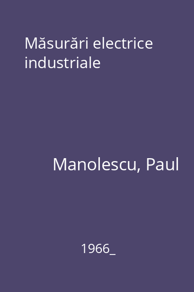 Măsurări electrice industriale