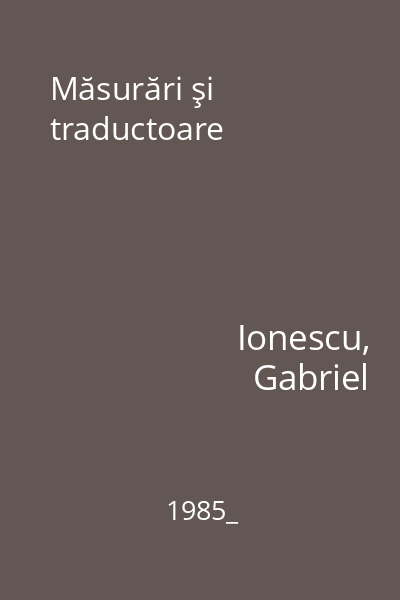 Măsurări şi traductoare