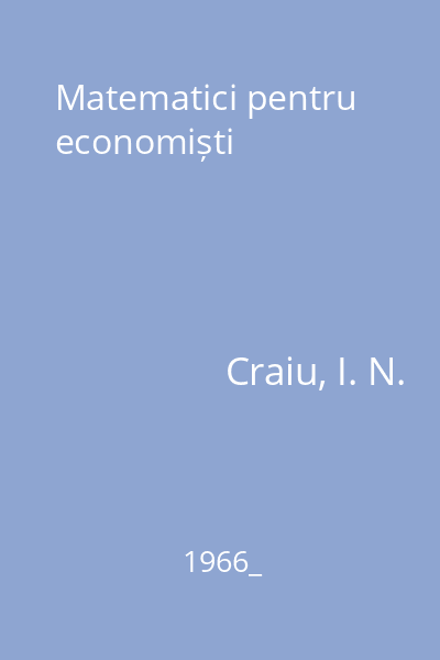 Matematici pentru economiști