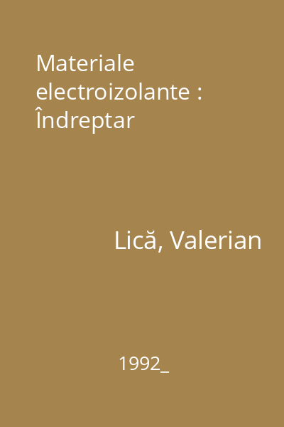 Materiale electroizolante : Îndreptar