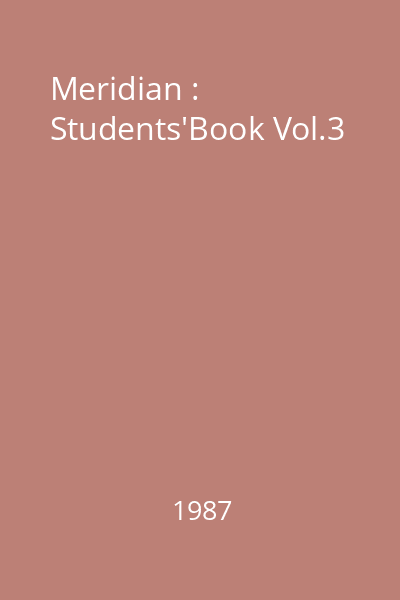 Meridian : Students'Book Vol.3