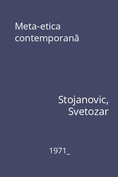 Meta-etica contemporană