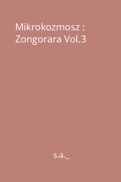 Mikrokozmosz : Zongorara Vol.3