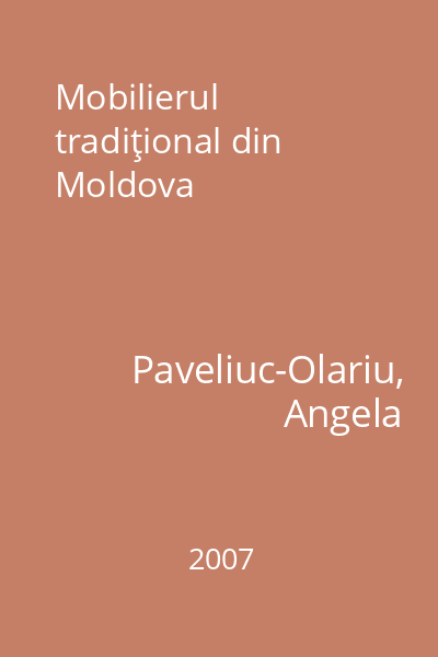 Mobilierul tradiţional din Moldova