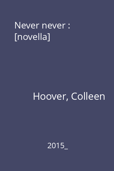 Never never : [novella]