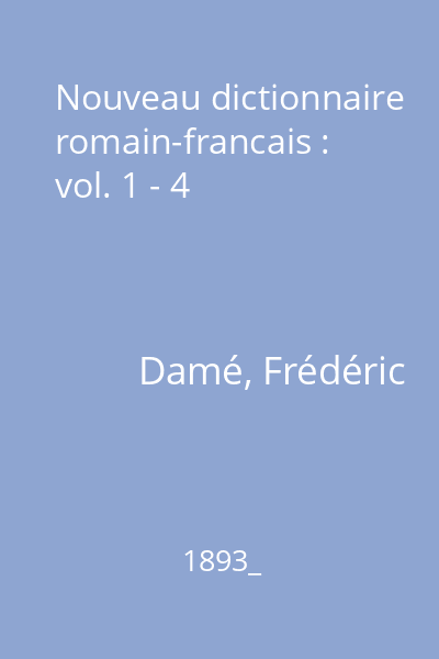 Nouveau dictionnaire romain-francais