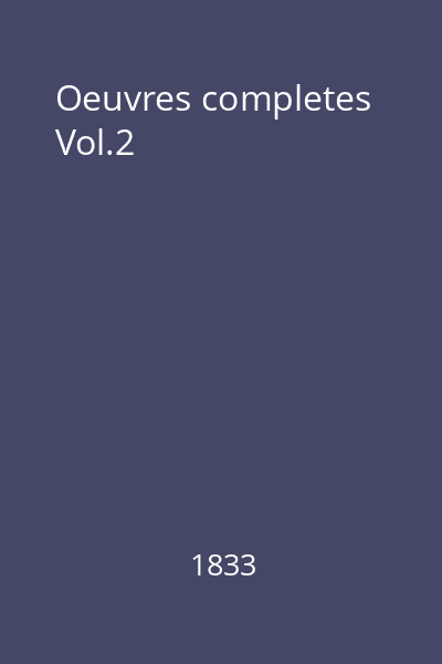 Oeuvres completes Vol.2