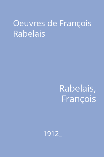 Oeuvres de François Rabelais