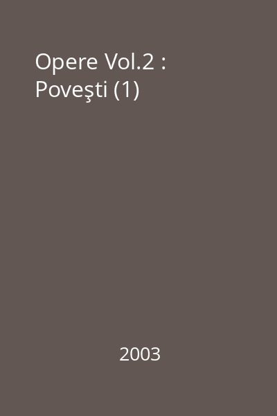 Opere Vol.2 : Poveşti (1)