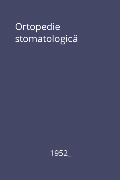 Ortopedie stomatologică