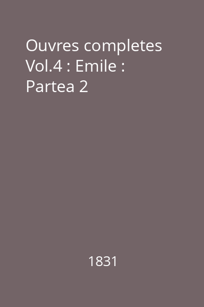 Ouvres completes Vol.4 : Emile : Partea 2