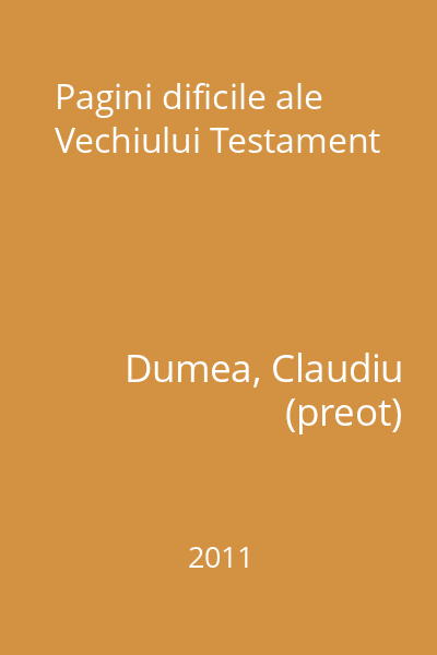 Pagini dificile ale Vechiului Testament