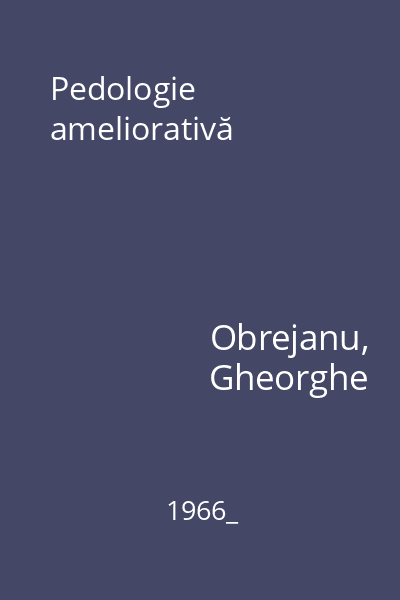 Pedologie ameliorativă