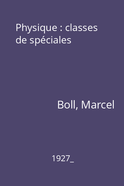 Physique : classes de spéciales