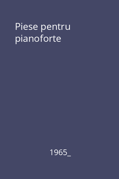 Piese pentru pianoforte