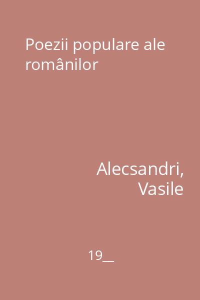 Poezii populare ale românilor