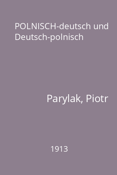 POLNISCH-deutsch und Deutsch-polnisch