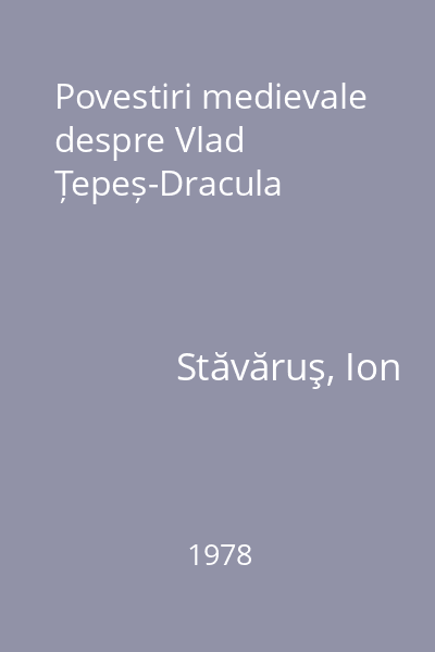 Povestiri medievale despre Vlad Țepeș-Dracula