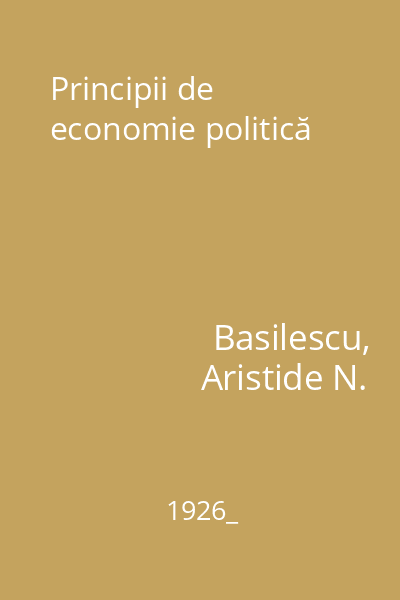 Principii de economie politică