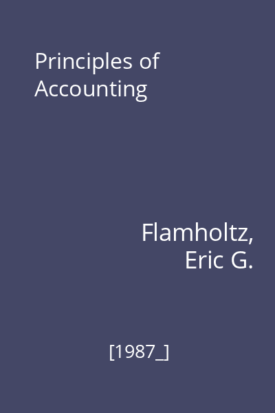 Principles of Accounting