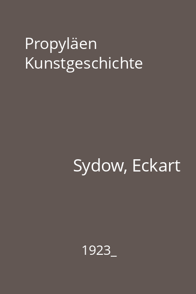 Propyläen Kunstgeschichte