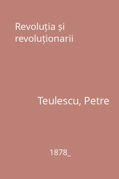 Revoluția și revoluționarii