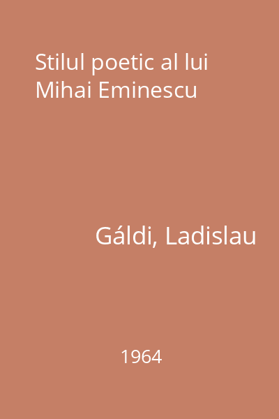Stilul poetic al lui Mihai Eminescu