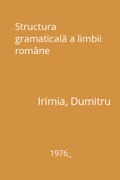 Structura gramaticală a limbii române