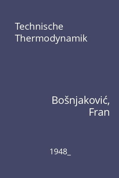 Technische Thermodynamik