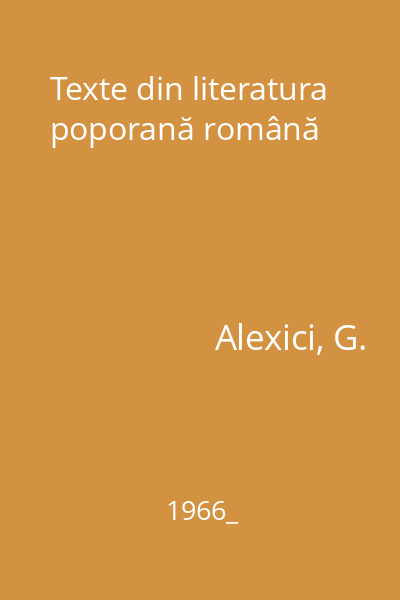 Texte din literatura poporană română