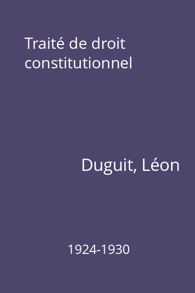 Traité de droit constitutionnel