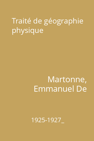 Traité de géographie physique